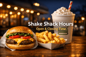 Shake Shack closing time burger fries and milkshake late night restaurant hours